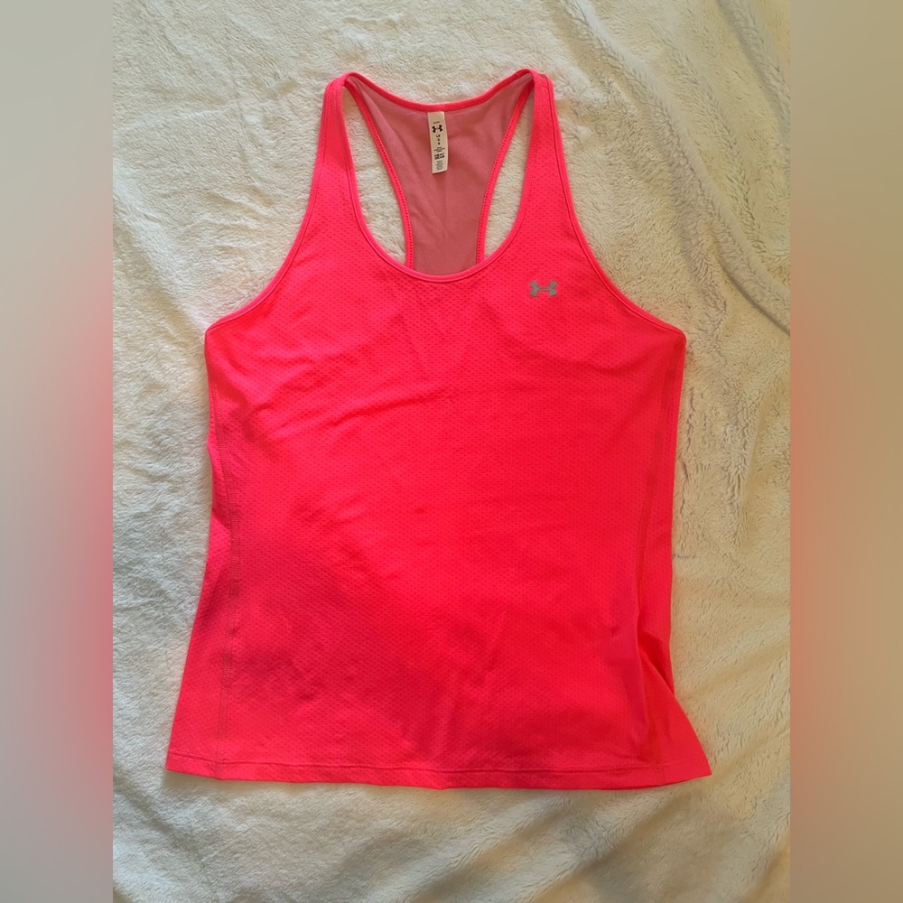 Under Armor Neon Pink tank top size large, never worn new condition no tags